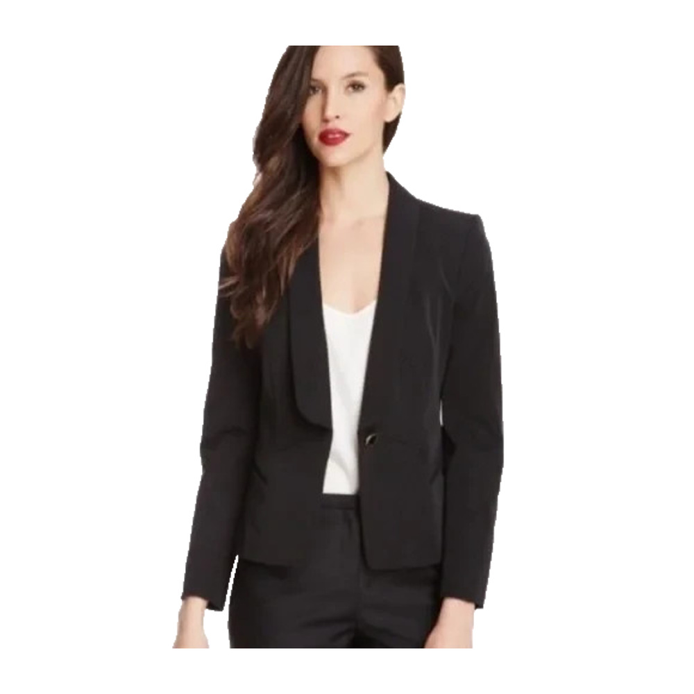 Ted Baker Eglan Working Title Blazer Jacket One Button Black Shawl Lapel 2 4 6 S